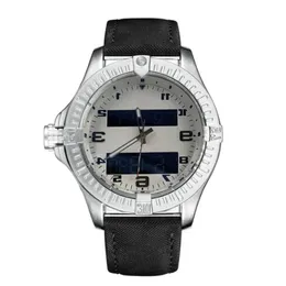 Mode blaues Zifferblatt Uhren Herren Dual Time Zone Uhr Elektronische Zeigeranzeige Montre de Luxe Armbanduhren Kautschukband männlich Clock206W