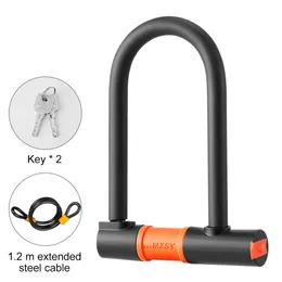 Cykellås Cykel U LOCK PORTABLE Mountain Road Bike Padlock Anti-stöld Säkerhetscykellås Dammtät med 2 nycklar Bicycle Accessories 231005