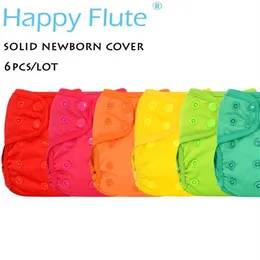 Happy Flute Newborn Snap Cloth Diaper Cover For NB Baby Double Gussets Waterproof And Breathable 201119284k