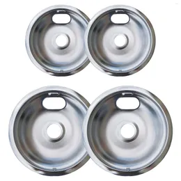 Tools 4pcs Burner Stick Free Electric Stove 6in 8in Replacement Energy Save Easy To Clean Catch Spills Drip Pans Chrome-Plated Surface