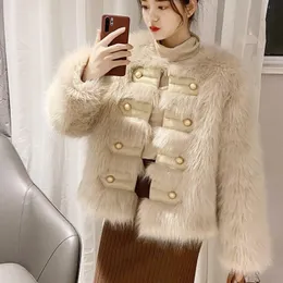 Cappotto elegante da donna in pelliccia sintetica di lusso invernale, giacca in pelliccia calda e spessa, designer alla moda 230928