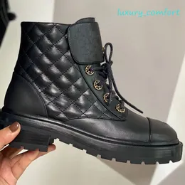 Quilted Combat Boot Designer Ankle Boots 100% Real Leather With