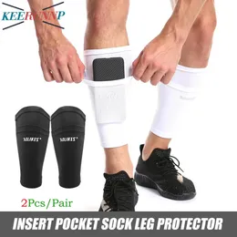 Skyddsutrustning 1Pair Calf Compression ärmar med Shin Guard Pads Pocket Ben Sleeve Splints Stöd Idéer för Cramp Relief Running 231005