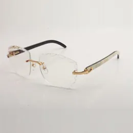 New Design Cut Clear Lens Spectacle Frame buffs 3524028 Pure Natural Horn Temples Unisex Size 56-18-140mm Express244S