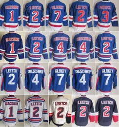 Men Retro Hockey 2 Brian Leetch Jersey Vintage Classic 1 Eddie Giacomin 3 James Patrick 4 Ron Greschner