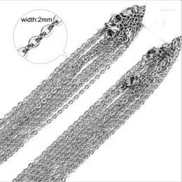 Chains 12pcs/lot Arrival 2mm Width 316l Stainless Steel Flat O Rolo Link Necklaces For Ladies Pendents Wholesale Selling