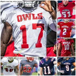 American Wear NEW Jerseys Florida Atlantic Owls FAU Football Jersey NCAA College Chris Robison Malcolm Davidson Harrison Bryant Devin Singletary Antoine Leroy