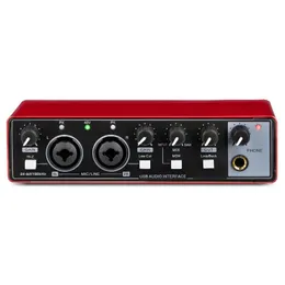 Audio-Interface für die Aufnahme, tragbare professionelle Soundkarte mit Loopback-Monitor, 48 V Phantom für Audiogeräte, Gitarre