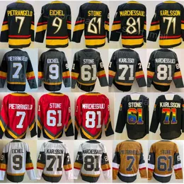 Men Ice Hockey 61 Mark Stone Jerseys 71 William Karlsson 9 Jack Eichel 81 Jonathan Marchessault 7 Alex Pietrangelo Reverse Retro Grey Black White Red Stitching