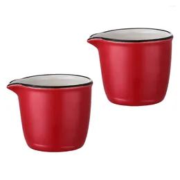 Zestawy naczyń obiadowych 2PCS Pitcher kawa kremowy syrop syrop sos sosu sos sosowy do domu do domu 40 ml czerwony