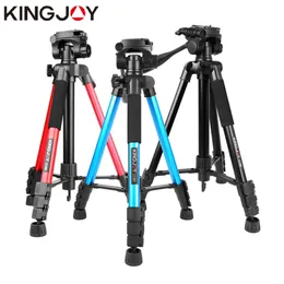 Tripods Kingjoy Camera Tripod Profesional Stojak na wszystkie cyfrowe lustrzanki DSLR Travel Mobile Elastyczne wspornik VT880 231006