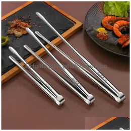 BBQ Tools Tillbehör Grill Tongs Meat Cooke -redskap för Baking Sier Kitchen Cam Supplies Artikel Barbecue Clip Drop Delivery Home Dhnpz