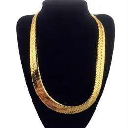 Hiphop Mens Herringbone Chains Blade Chain Gold Necklace Rock Chunky BoysラッパーナイトクラブDJジュエリーアクセサリー233U