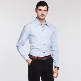 Pure Color Cotton Men's Long-sleeved Shirts Size 5XL 6XL 7XL 8XL White Blue Black Red Business Wedding Banquet Elegant Men Sh257T