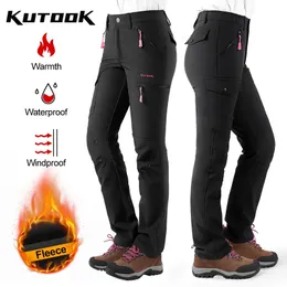 Andere Sportartikel KUTOOK Damen-Wanderhose, schnell trocknende Fleece-Trekkinghose für Outdoor-Camp-Klettern, wasserdicht, Softshell, mehrere Taschen, 231006