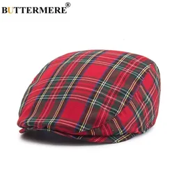 Berretti BUTTERMERE Berretti piatti scozzesi da donna Cappelli vintage in cotone casual da uomo Primavera estate Classico berretto Gatsby a scacchi elegante 231005