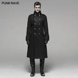 Herr ull blandar punk rave herrpunk militär stil stilig varm sammet yta medeltida jacka party klubb raktube vinterrock 231005