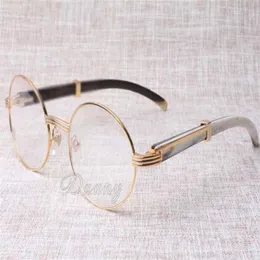 2019 New Retro Round Eyeglasses 7550178 Mixed Horn Glasses Men and Women Spectacle Frame Glasses Storlek 55-22-135mm270U