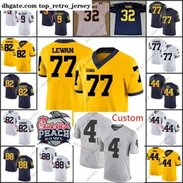 American College Football Wear 2022 NCAA Custom Michigan Wolverines zszyta koszulka piłkarska 78 Erik Magnuson 61 Graham Glasgow 96 Ryan Glasgow 10 Anthony Solomon 1