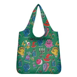 Totes Halloween thème petite citrouille florale petite croix tête de crâne sac de shopping portable à la modeblieberryeyes