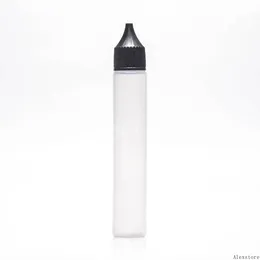30ml boş şişeler ince kalem tarzı yağ plastik pe şişe uzun ince uç damlalık şişe beyaz siyah kapaklar perakende
