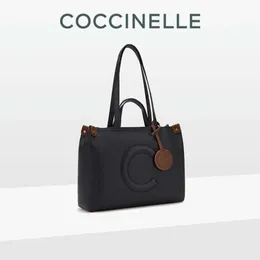 Coccinelle/Kechner Big C 시리즈 새로운 쇼핑객 큰 색상 대비 패션 핸드 헬드 여성을위한 어깨 토트 가방 1 개