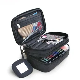 Cosmetic Bags Cases LHLYSGS Brand Large Cosmetic Bag Women Travel Waterproof Double Layer Organizer Toiletry Beauty Brushes Professional Makeup Bag 231006