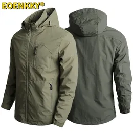 Other Sporting Goods Mens Outdoor Camping Mountaineering Hiking Jacket Summer Military Multipocket Tactical Hunting Fishing Waterproof Hooded 231006