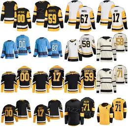 스티치 하키 67 Rickard Rakell Jersey 17 Bryan Rust 58 Kris Letang 77 Jeff Carter 87 Sidney Crosby 71 Evgeni Malkin 59 Jake Guentzel Stadium Series Man Women Youth