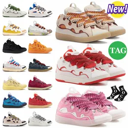 Designer Lavina Mesh Woven Lace-Up Shoes Style 90-talets extraordinära präglade Paris läder lavin trottoarkant sneakers män kvinnor i nappa kalvskinn gummiplattform ensam logotyp