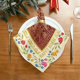 Table Napkin Rosh Hashanah Kitchen Cloth Napkins Jewish Party Decoration Reusable For Family Dinners Weddings Decor