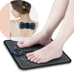 Foot Massager Muscle Stimulator Foot Cushion Foldable Foot Massager Mat Remote Electric EMS Foot Massager Pad 8 Modes 19 Levels for Man Woman 231006