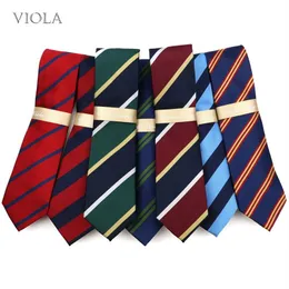 29 färger randig slips 7 cm polyester unga män röd blå grön marin slips kostym avslappnad formell daglig cravat kvalitet presenttillbehör 22086