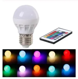 3w e27 led rgb lâmpada led com controle remoto ir lâmpada pop mudança de cor ac 85-265v 16 cores mudando lâmpadas led tubos ll