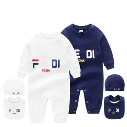 Baby-Strampler-Overall für Neugeborene, Designer-Kleidung, 3-teiliges Set für Jungen und Mädchen, Kinder, modischer Luxus-Overall aus reiner Baumwolle
