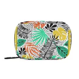 Cosmetic Bags Cases Portable Medicine Bag First Aid Bag Storage Emergency Kits Organizer Household Pill Bag Tropical palm leaves Travel Pill Box Bag 231006