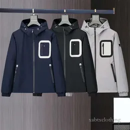 2023 Novo PRA DAA Designer Mens Jaquetas Triângulo Crachá Homens Mulheres À Prova D 'Água Com Capuz Windbreaker Casaco Zipper Hoodie Roupas Parka Casacos Parkas