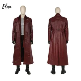 Röd förklädnad Peter Cosplay Costume Men Leather Outfit Long Trench Coat Custom Made Halloween Costumes For Mancosplay