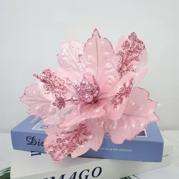 Rozciąga gorąca sprzedaż choinki choinki ręcznie robione aksamitne cekiny symulacje kwiaty świąteczne świąteczne kwiaty dekoracyjne