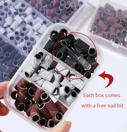 100125pcs Repalceable nail Sanding Bands 80 120 180 Zebra Sand Ring Bit for Manicure Pedicure nails files Drill Machine supply7086020