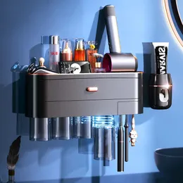 Portaspazzolino Joybos Portaspazzolino Adsorbimento magnetico Dispenser automatico invertito per spremiagrumi Portaspazzolino elettrico 231005