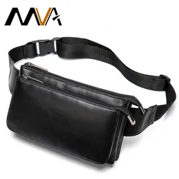 Waist Bags MVA Sheep Genuine Leather Waist Packs Fanny Pack Belt Bag Hip Travel Waists Packs Male Small Pouch For Man Leather Waist Bag Man 231006