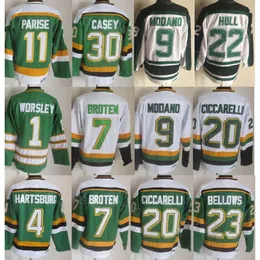 Man vintage hockey 4 Craig Hartsburg Jerseys Retro 20 Dino Ciccarelli 1 Gump Worsley 11 JP Parise 30 Jon Casey 9 Mike Modano 7 Neal Broten 23 Brian Bellows Classic CCMM