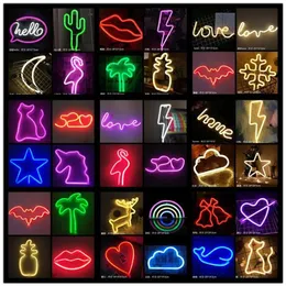 Neonschild mit mehreren Stilen, bunte Regenbogen-LED-Nachtlichter für Zimmer, Zuhause, Party, Hochzeit, Dekoration, Tischlampe, angetrieben durch USB237W