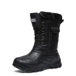 Botas masculinas botas de inverno plataforma botas de neve masculinas quentes grosso pelúcia impermeável ao ar livre botas de trabalho de pesca mais tamanho 40-46 231006