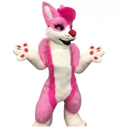 Festivalklänning Långt plysch Fursuit Mascot Costumes Carnival Hallowen Gifts unisex vuxna party spel outfit semester firande tecknad karaktär kläder