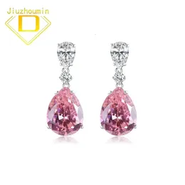 Ear Cuff Pink örhängen Naturliga ädelstenar och kristaller S925 Silver Kvinnor med sten 231005
