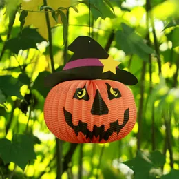 Halloween abóbora lâmpada fantasma festival abóbora decoração adereços teto criativo dobrável lanterna de papel p110