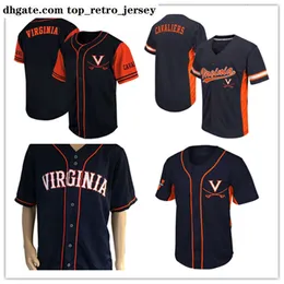 Ny bär anpassad NCAA Virginia Cavaliers Baseball Jersey Mens Womens Youth Black White Gold Stitched Name and Nmber Mix