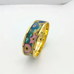 Pour Alice Series Bracelet en émail plaqué or 18 carats pour femme Bracelets de qualité supérieure Bracelets largeur 15 mm Bijoux fantaisie2259